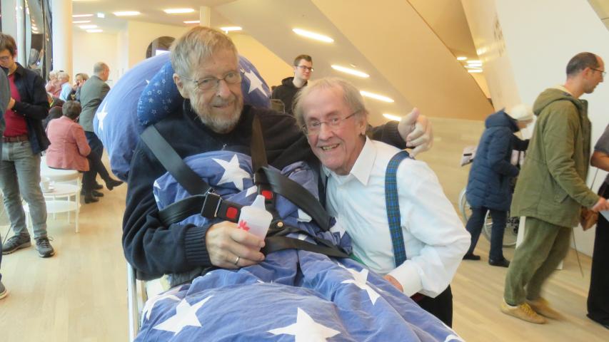 Kay N. und Bob Ross, Leiter des Ensembles "Blechschaden" Kay N. und Bob Ross, Leiter des Ensembles "Blechschaden"